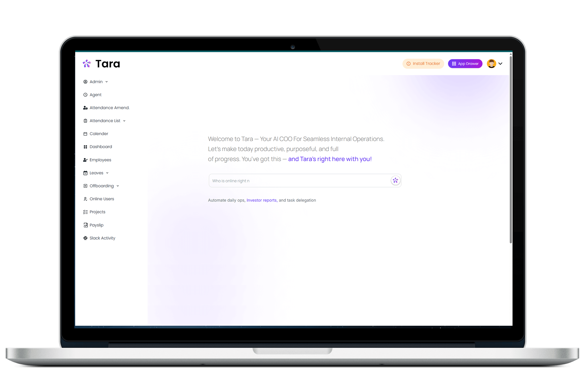 Tara dashboard
